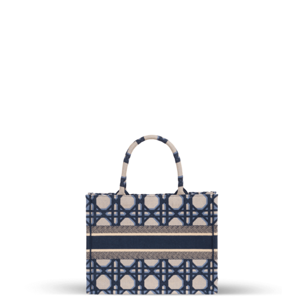 Tote Bag in Blau und Beige aus Jacquard-Gewebe der Marke Dior.