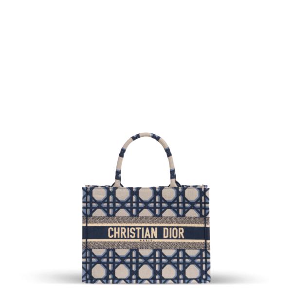 Tote Bag in Blau und Beige aus Jacquard-Gewebe der Marke Dior.