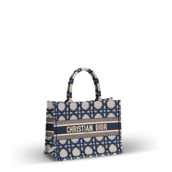 Tote Bag in Blau und Beige aus Jacquard-Gewebe der Marke Dior.